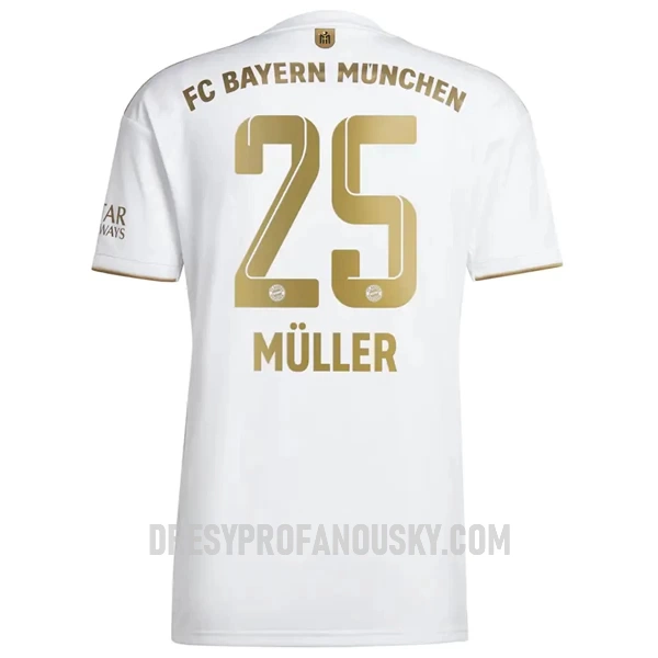 Levné Mužský Fotbalový Dres FC Bayern Mnichov Muller 25 Venkovní 2022-23