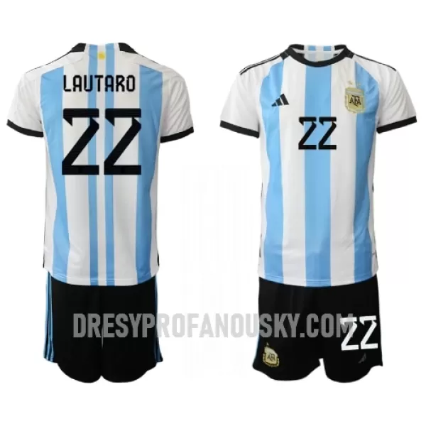 Levné Dětský Fotbalový Dres Argentina Lautaro Martinez 22 Domácí Mistrovství Světa 2022