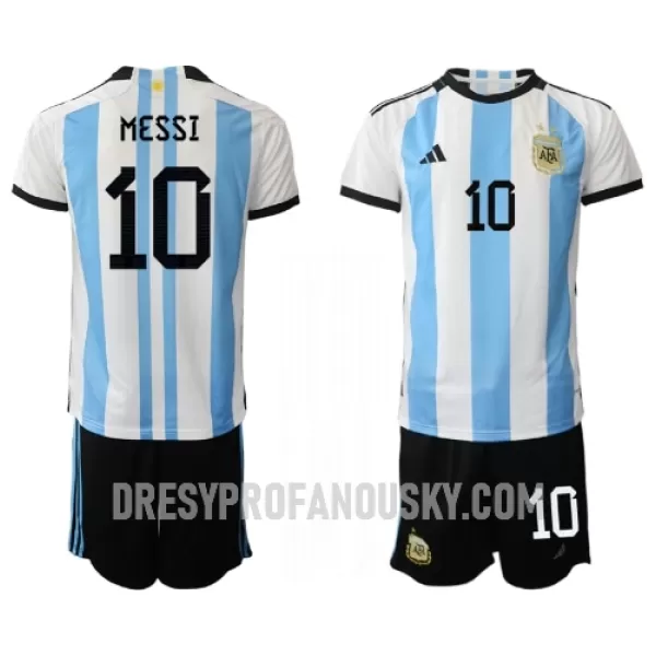 Levné Dětský Fotbalový Dres Argentina Lionel Messi 10 Domácí Mistrovství Světa 2022