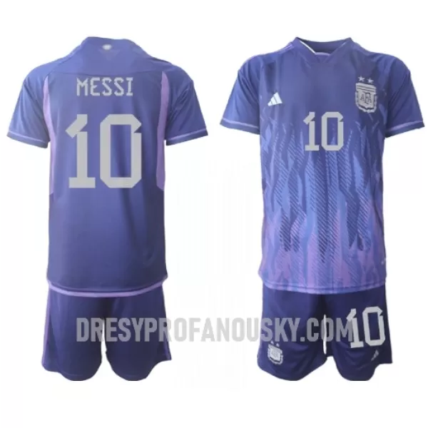 Levné Dětský Fotbalový Dres Argentina Lionel Messi 10 Venkovní Mistrovství Světa 2022