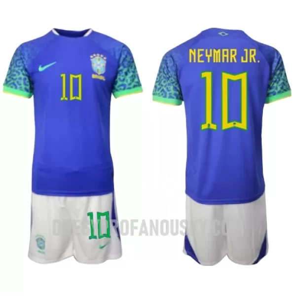 Levné Dětský Fotbalový Dres Brazílie Neymar Jr 10 Venkovní Mistrovství Světa 2022