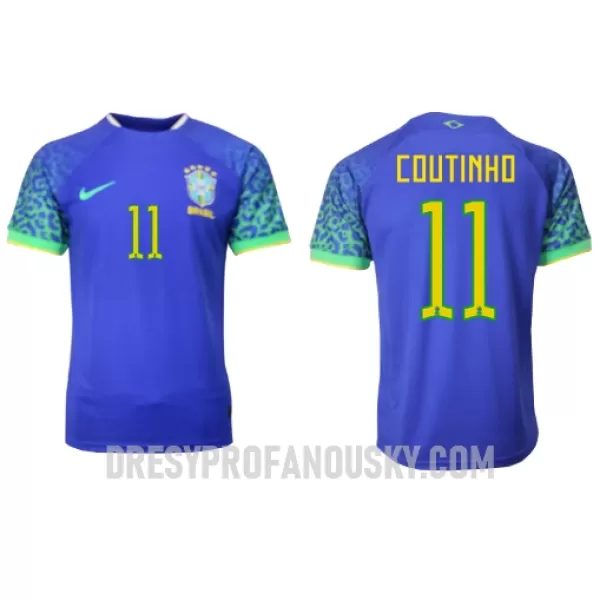 Levné Mužský Fotbalový Dres Brazílie Philippe Coutinho 11 Venkovní Mistrovství Světa 2022