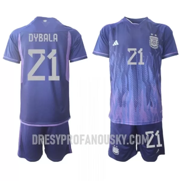 Levné Dětský Fotbalový Dres Argentina Paulo Dybala 21 Venkovní Mistrovství Světa 2022