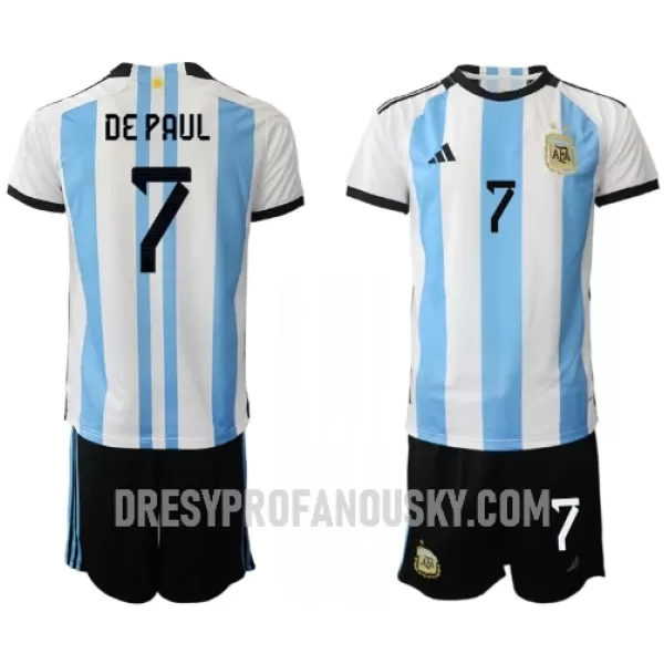 Levné Dětský Fotbalový Dres Argentina Rodrigo de Paul 7 Domácí Mistrovství Světa 2022