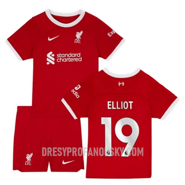 Levné Dětský Fotbalový Dres Liverpool Elliot 19 Domácí 2023-24