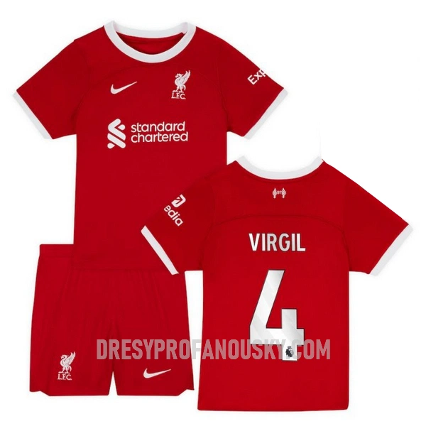 Levné Dětský Fotbalový Dres Liverpool Virgil 4 Domácí 2023-24