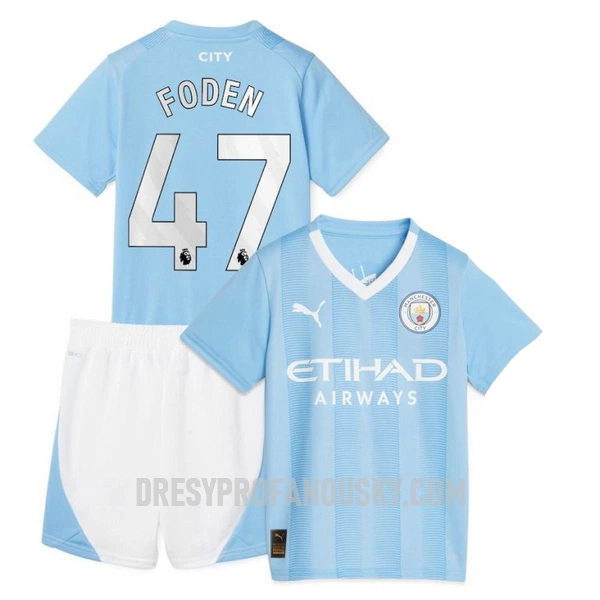 Levné Dětský Fotbalový Dres Manchester City Foden 47 Domácí 2023-24