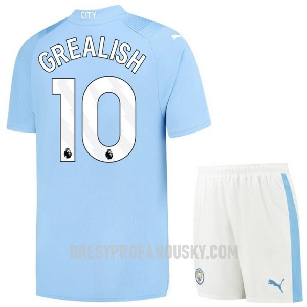 Levné Dětský Fotbalový Dres Manchester City Grealish 10 Domácí 2023-24