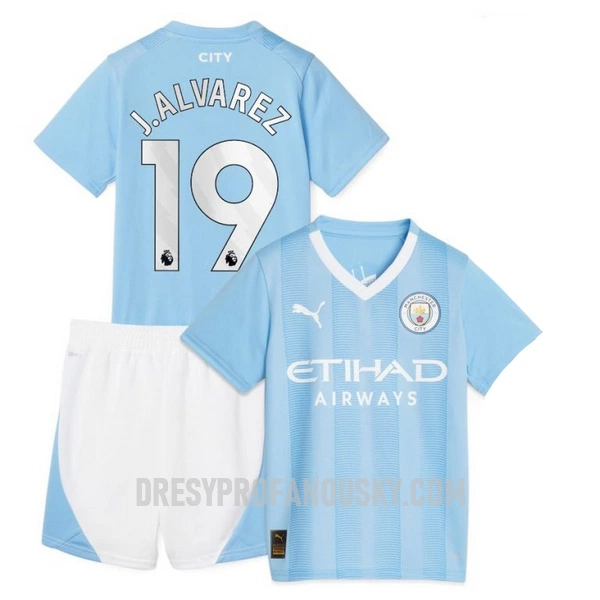 Levné Dětský Fotbalový Dres Manchester City J. Alvarez 19 Domácí 2023-24