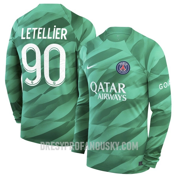 Levné Mužský Fotbalový Dres Paris Saint-Germain Letellier 90 Brankářské Domácí 2023-24 Dlouhý Rukáv