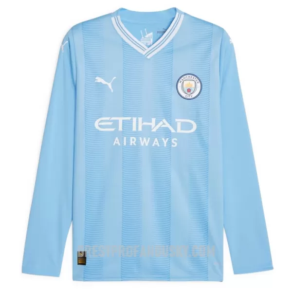 Levné Mužský Fotbalový Dres Manchester City Champions of Europe Domácí 2023-24 Dlouhý Rukáv