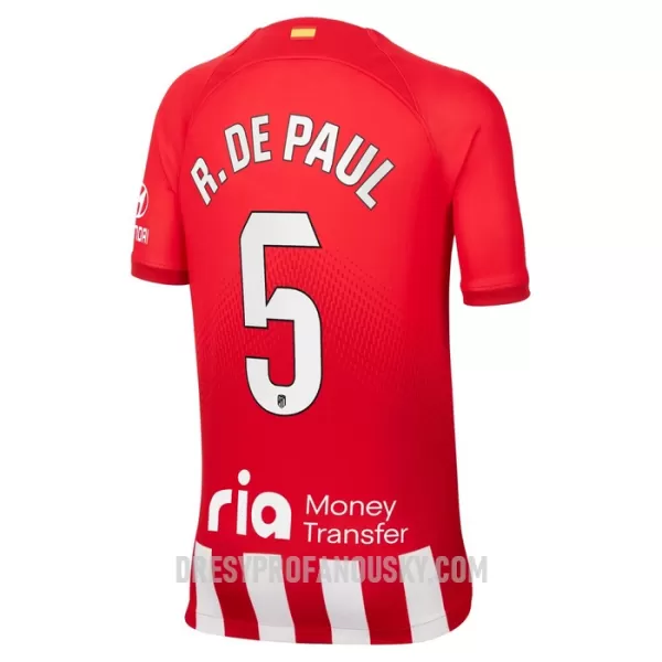 Levné Dětský Fotbalový Dres Atlético Madrid R. De Paul 5 Domácí 2023-24