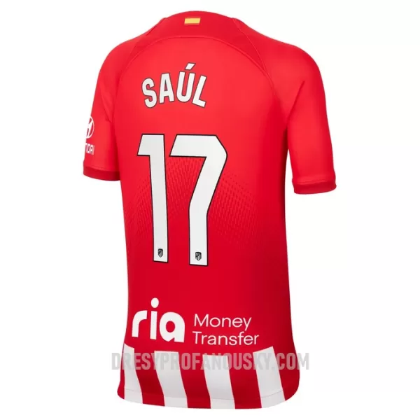 Levné Dětský Fotbalový Dres Atlético Madrid Saul 17 Domácí 2023-24