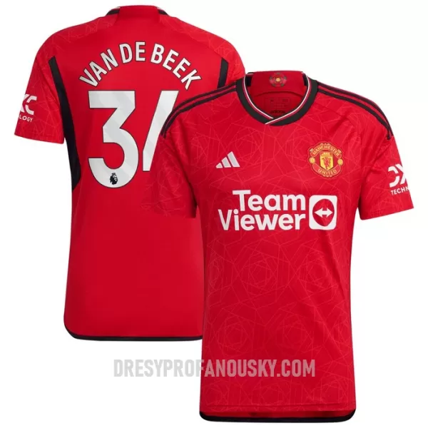 Levné Mužský Fotbalový Dres Manchester United Van De Beek 34 Domácí 2023-24