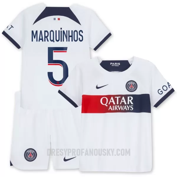 Levné Dětský Fotbalový Dres Paris Saint-Germain Marquinhos 5 Venkovní 2023-24