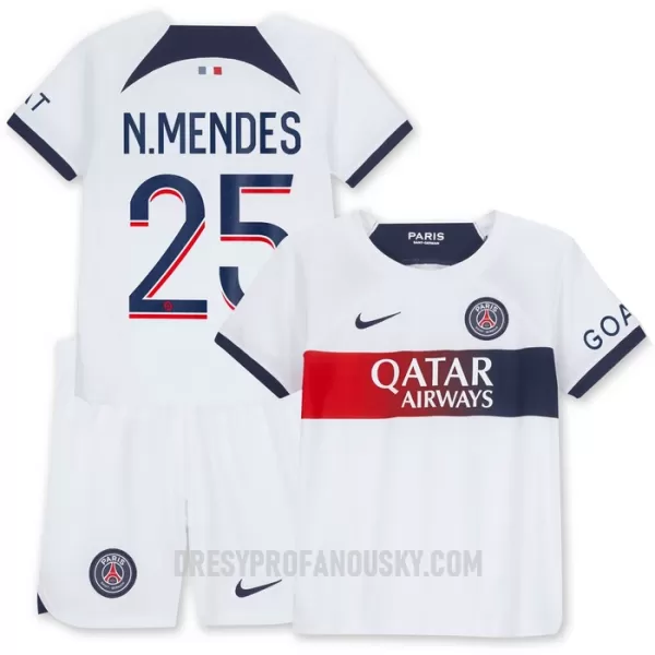 Levné Dětský Fotbalový Dres Paris Saint-Germain N.Mendes 25 Venkovní 2023-24