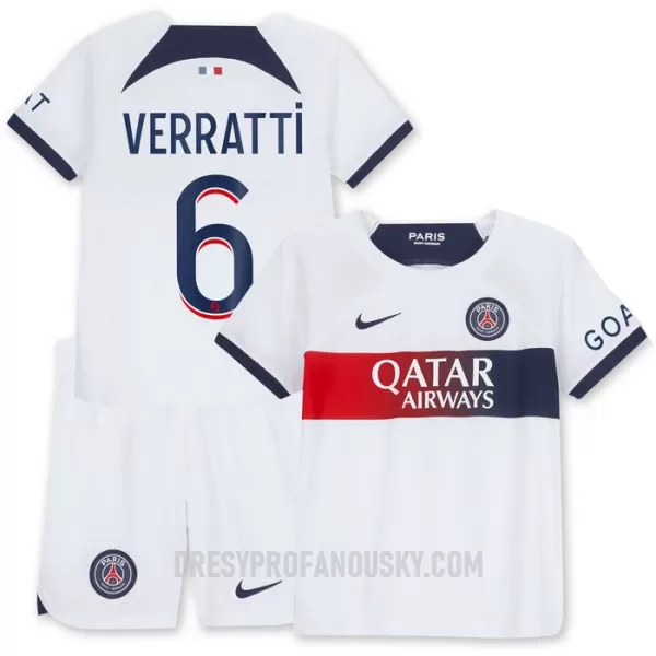 Levné Dětský Fotbalový Dres Paris Saint-Germain Verratti 6 Venkovní 2023-24