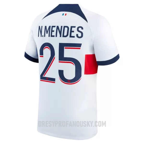 Levné Mužský Fotbalový Dres Paris Saint-Germain N.Mendes 25 Venkovní 2023-24