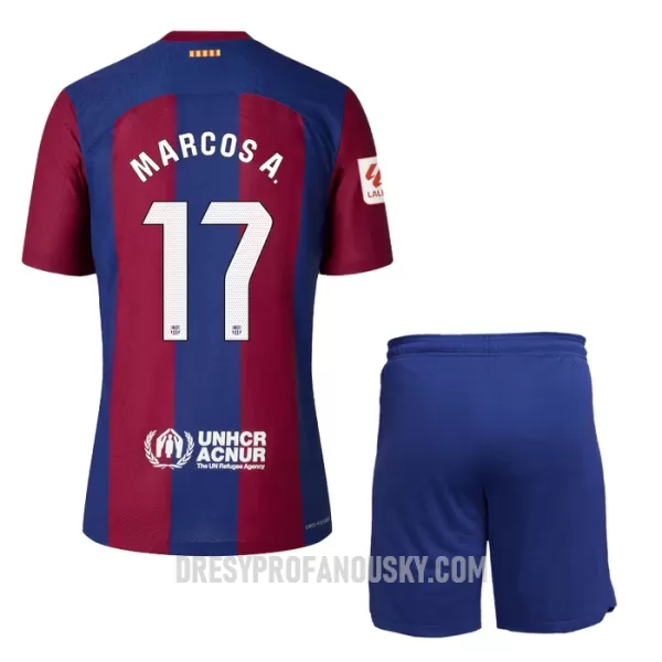 Levné Dětský Fotbalový Dres FC Barcelona Marcos A. 17 Domácí 2023-24