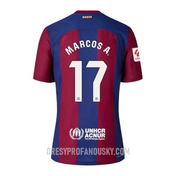 Levné Dětský Fotbalový Dres FC Barcelona Marcos A. 17 Domácí 2023-24