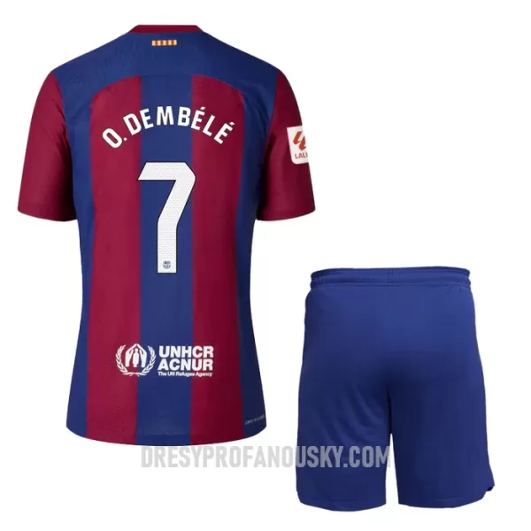 Levné Dětský Fotbalový Dres FC Barcelona O. Dembele 7 Domácí 2023-24