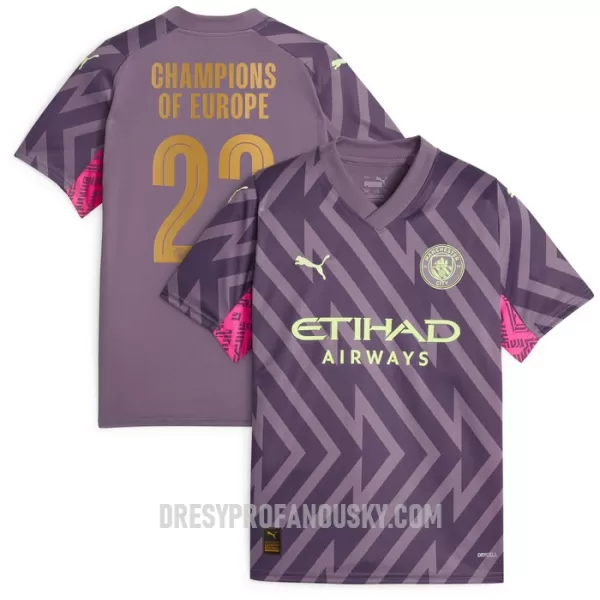 Levné Mužský Fotbalový Dres Manchester City Champions of Europe Venkovní Brankářské 2023-24