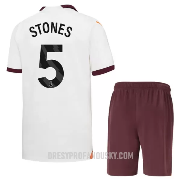 Levné Dětský Fotbalový Dres Manchester City Stones 5 Venkovní 2023-24