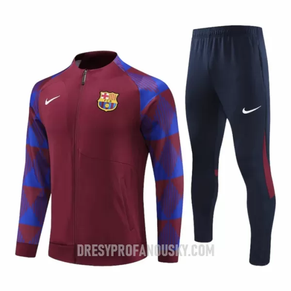 Levné Mužský FC Barcelona Teplákové Soupravy Čtvrt-Zip 2023-24 Červená