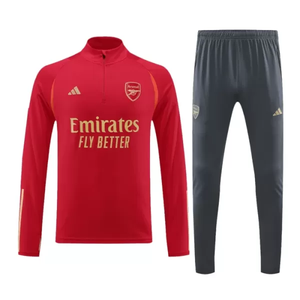 Levné Mužský Arsenal Kit Tréninkové teplákové soupravy Čtvrt-Zip 2023-24 Červená