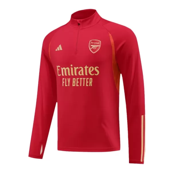 Levné Mužský Arsenal Kit Tréninkové teplákové soupravy Čtvrt-Zip 2023-24 Červená