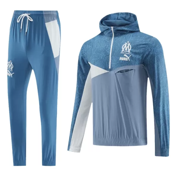 Levné Mužský Olympique de Marseille Hoodie Kit Tréninkové teplákové soupravy Čtvrt-Zip 2023-24 Modrá