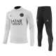 Levné Mužský Paris Saint-Germain Kit Gray Version Tréninkové teplákové soupravy Čtvrt-Zip 2023-24