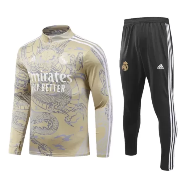 Levné Mužský Real Madrid Kit Tréninkové teplákové soupravy Čtvrt-Zip 2023-24 Žlutá