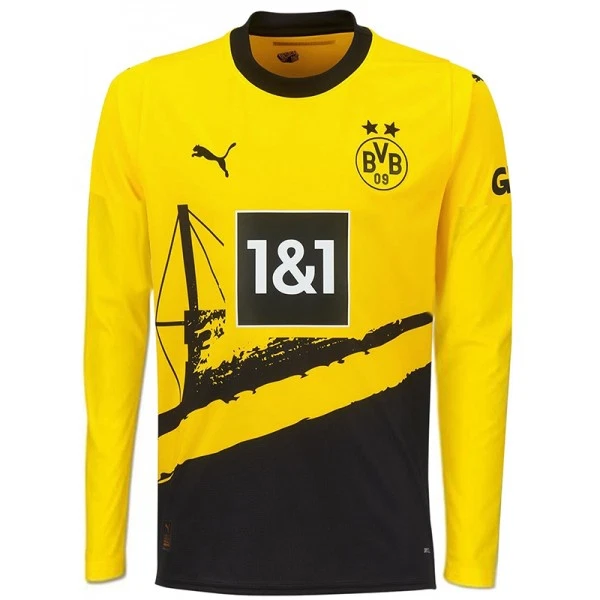 Levné Mužský Fotbalový Dres Borussia Dortmund Domácí 2023-24 Dlouhý Rukáv