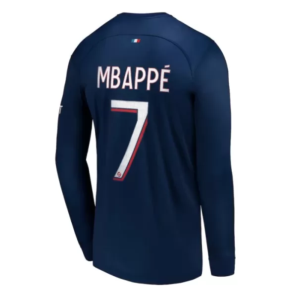 Levné Mužský Fotbalový Dres Paris Saint-Germain Mbappé 7 Domácí 2023-24 Dlouhý Rukáv