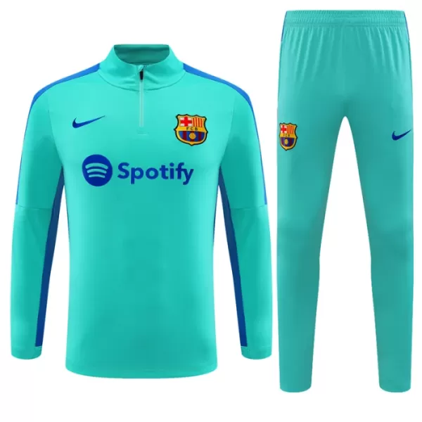 Levné Dětský Barcelona Kit Tréninkové teplákové soupravy Čtvrt-Zip 2023-24 Modrá