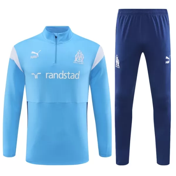 Levné Dětský Olympique de Marseille Kit Tréninkové teplákové soupravy Čtvrt-Zip 2023-24 Modrá