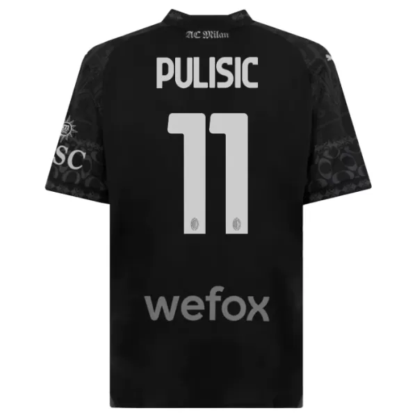 Levné Mužský Fotbalový Dres AC Milán Christian Pulisic 11 Čtvrtý 2023-24 Černá