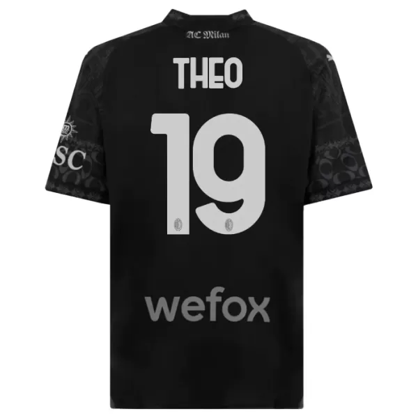 Levné Mužský Fotbalový Dres AC Milán Theo Hernandez 19 Čtvrtý 2023-24 Černá