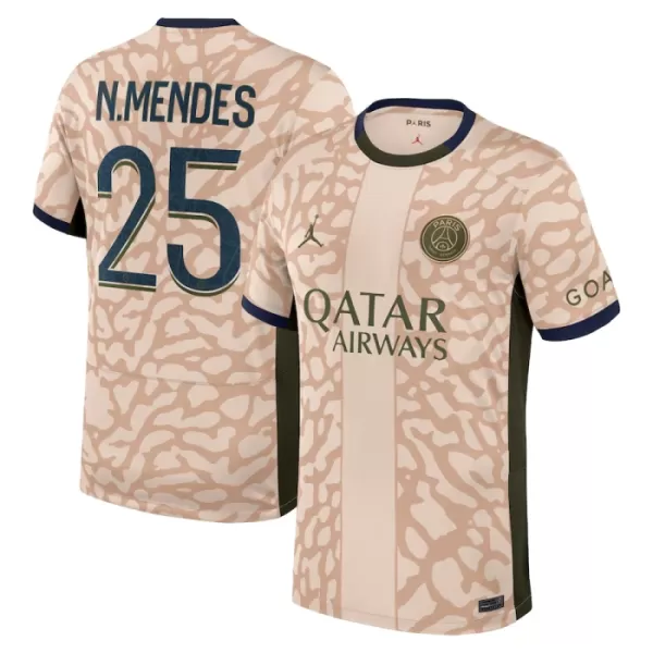 Levné Mužský Fotbalový Dres Paris Saint-Germain Nuno Mendes 25 Čtvrtý Jordan 2023-24