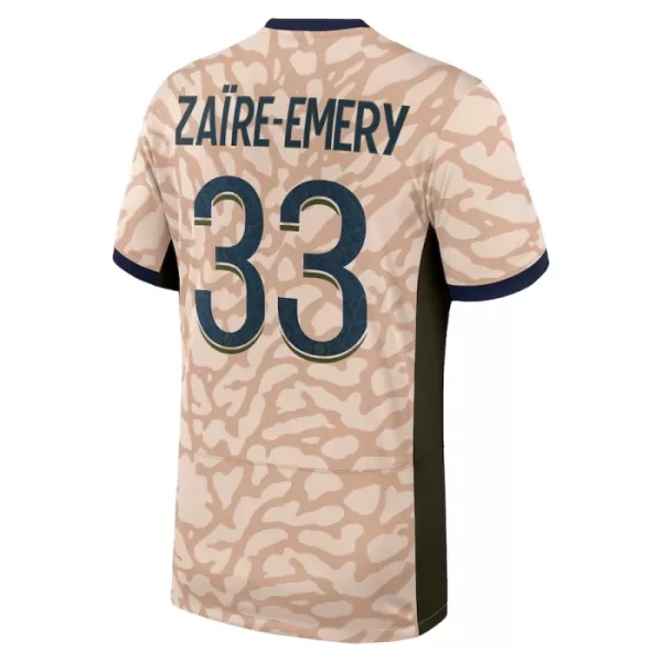 Levné Mužský Fotbalový Dres Paris Saint-Germain Zaire-Emery 33 Čtvrtý Jordan 2023-24