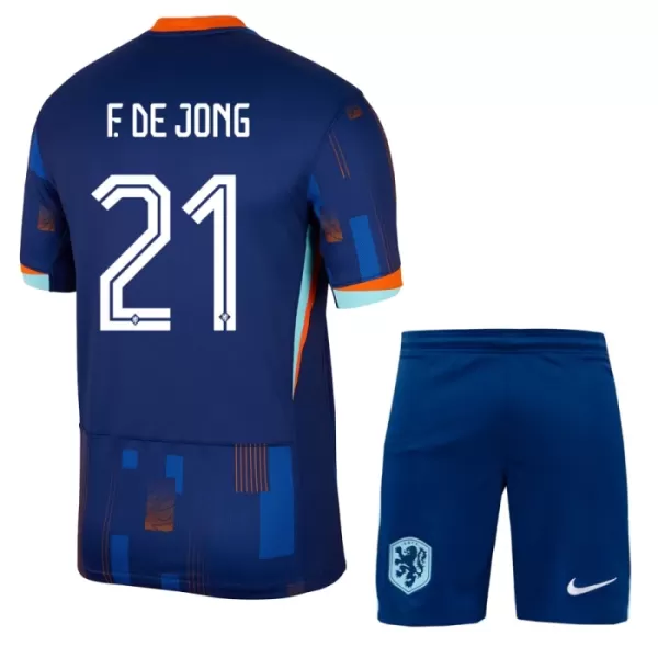 Levné Dětský Fotbalový Dres Nizozemsko Frenkie de Jong 21 Venkovní ME 2024