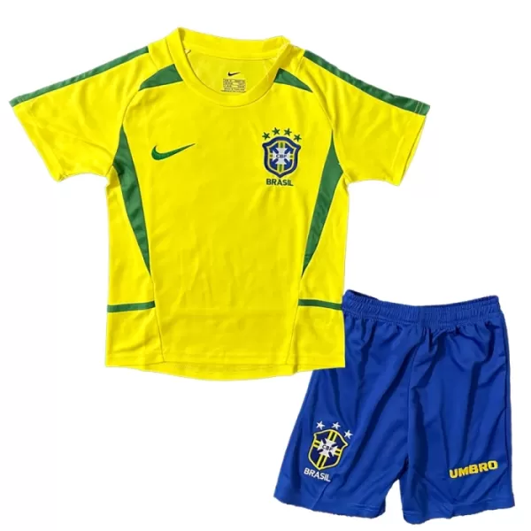 Levné Dětský Fotbalový Dres Brazílie 2002-2003 Domácí Retro