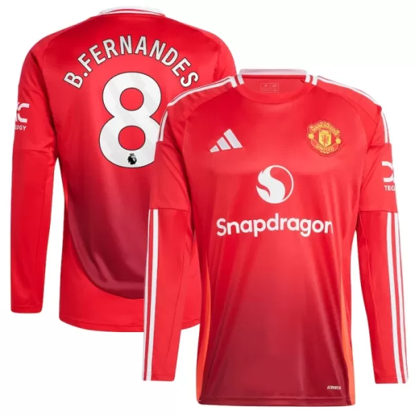 Levné Mužský Fotbalový Dres Manchester United Bruno Fernandes 8 Domácí 2024-25 Dlouhý Rukáv