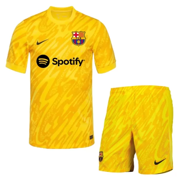 Levné Dětský Fotbalový Dres FC Barcelona Venkovní Brankářské 2024-25