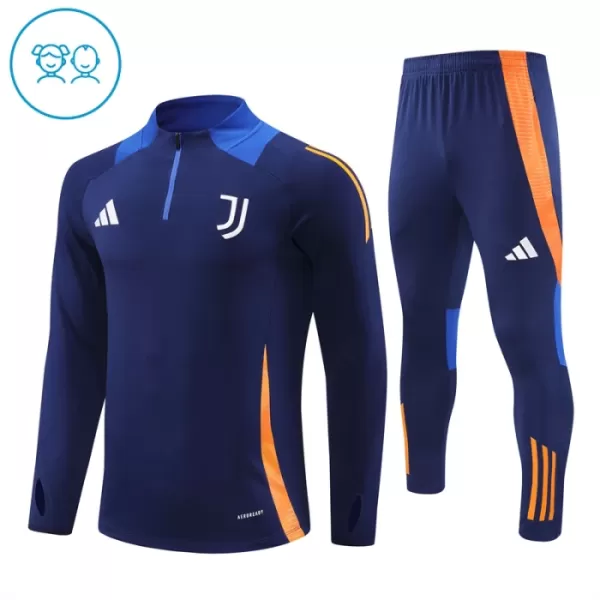 Levné Dětský Juventus Tréninkové teplákové soupravy Čtvrt-Zip 2024-25 Navy