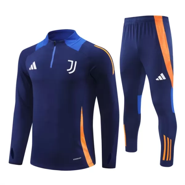 Levné Mužský Juventus Tréninkové teplákové soupravy Čtvrt-Zip 2024-25 Navy