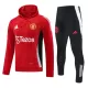 Levné Mužský Manchester United Hoodie Tréninkové teplákové soupravy 2024-25 Červená