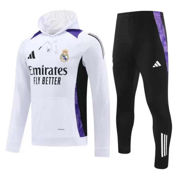 Levné Mužský Real Madrid Hoodie Tréninkové teplákové soupravy 2024-25 Bílá